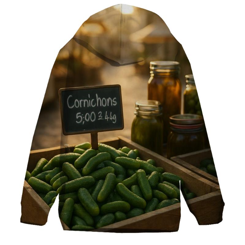 Traditional French Market Stall With Cornichons hoodie styles