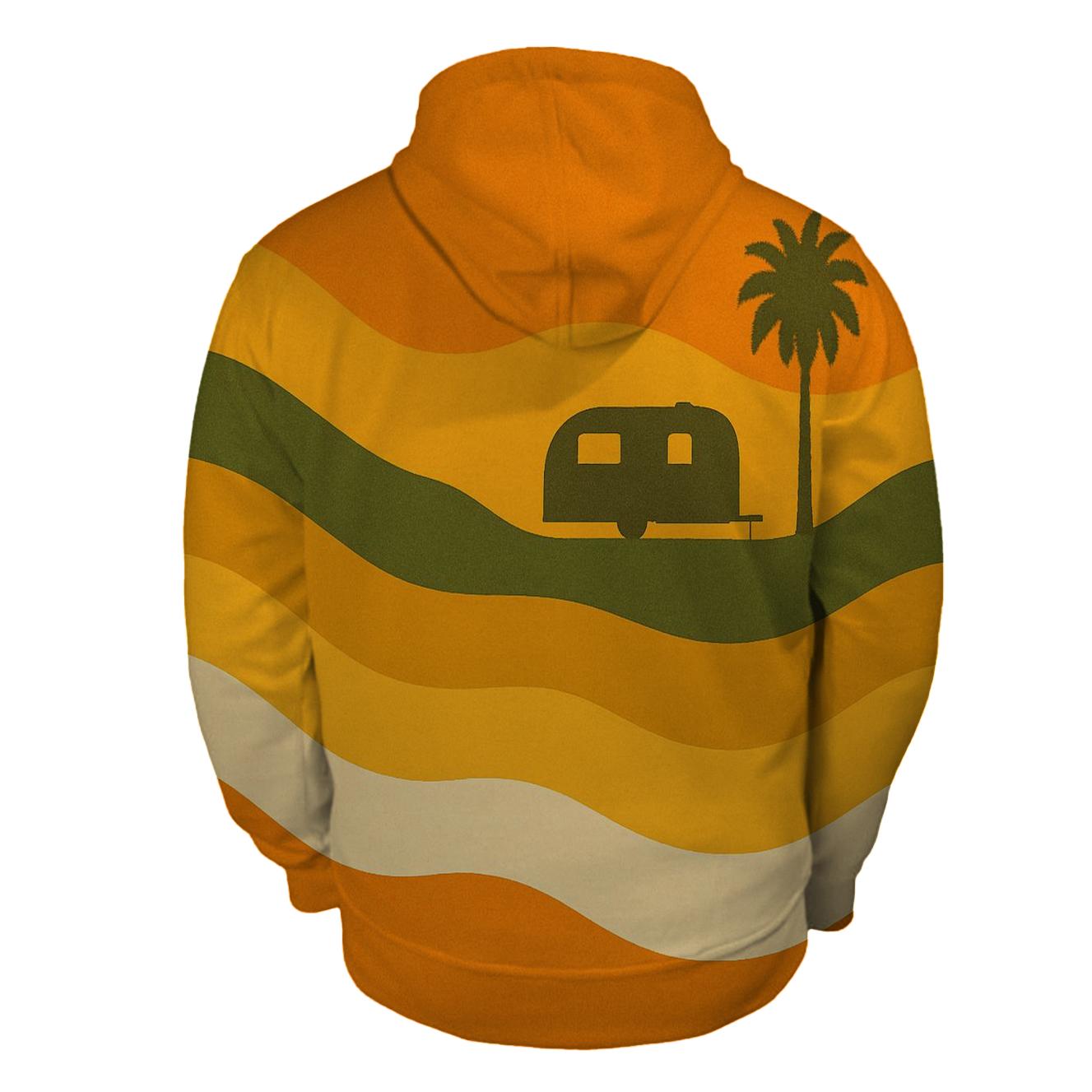 Saffron Groove Waves printed hoodies