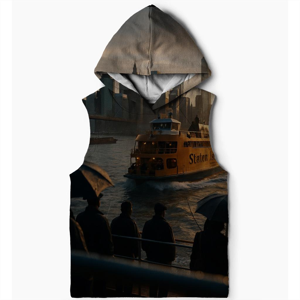 Dawn Over Working Harbor And Skyline custom hoodies