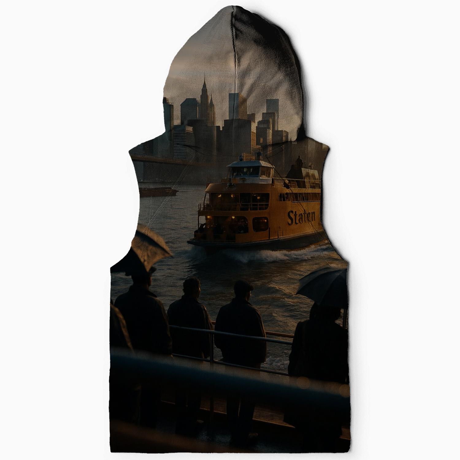 Dawn Over Working Harbor And Skyline custom hoodies
