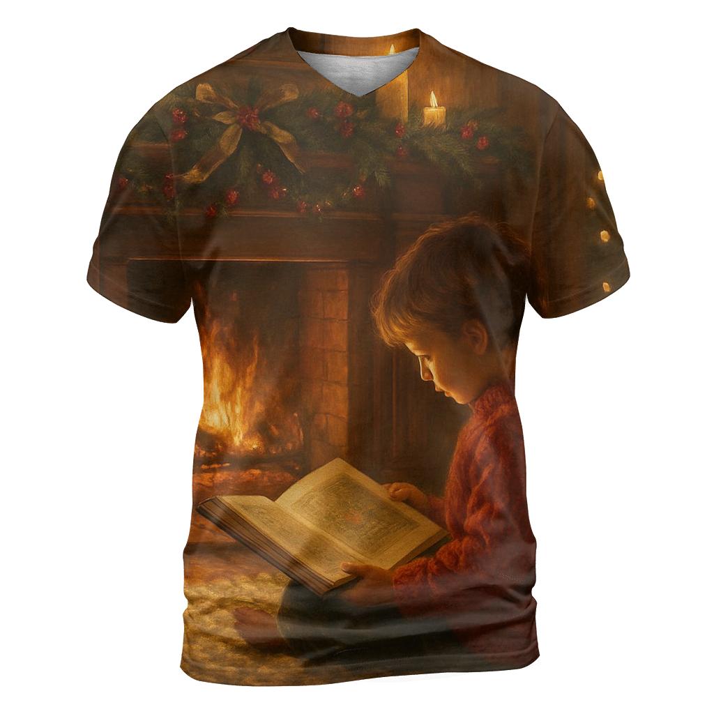 The Candlelit Christmas Eve Reading creative print fashion shirts
