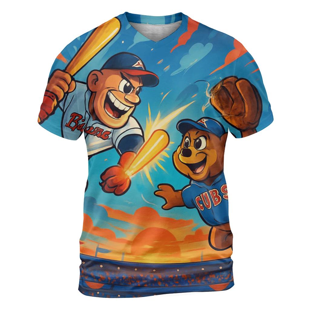 Epic Showdown In The Sky vibrant all-over design tees