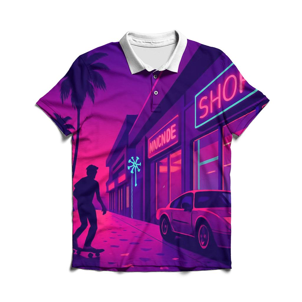 Neon Promenade classic pique polos