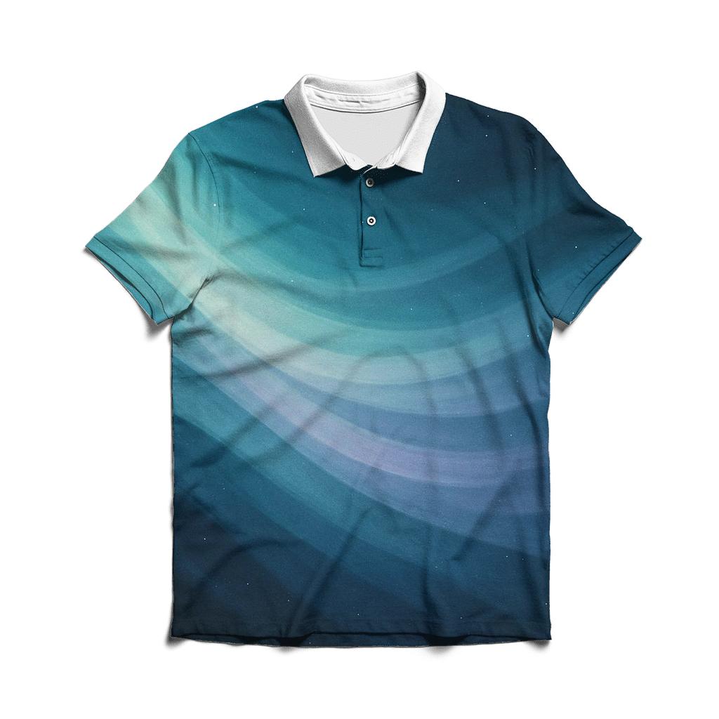 Galactic Teal Drift casual sports polo shirts
