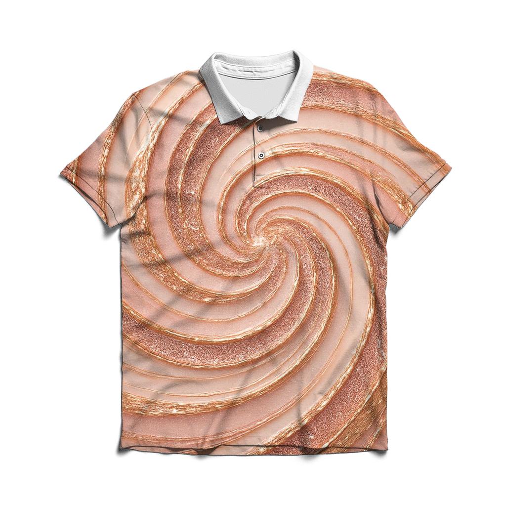 Glimmering Spiral stylish collar polo tees
