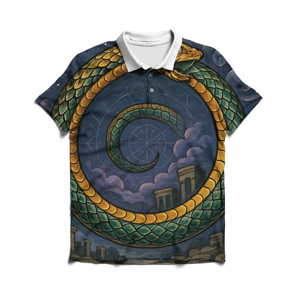 Serpent Embrace designer slim fit polos