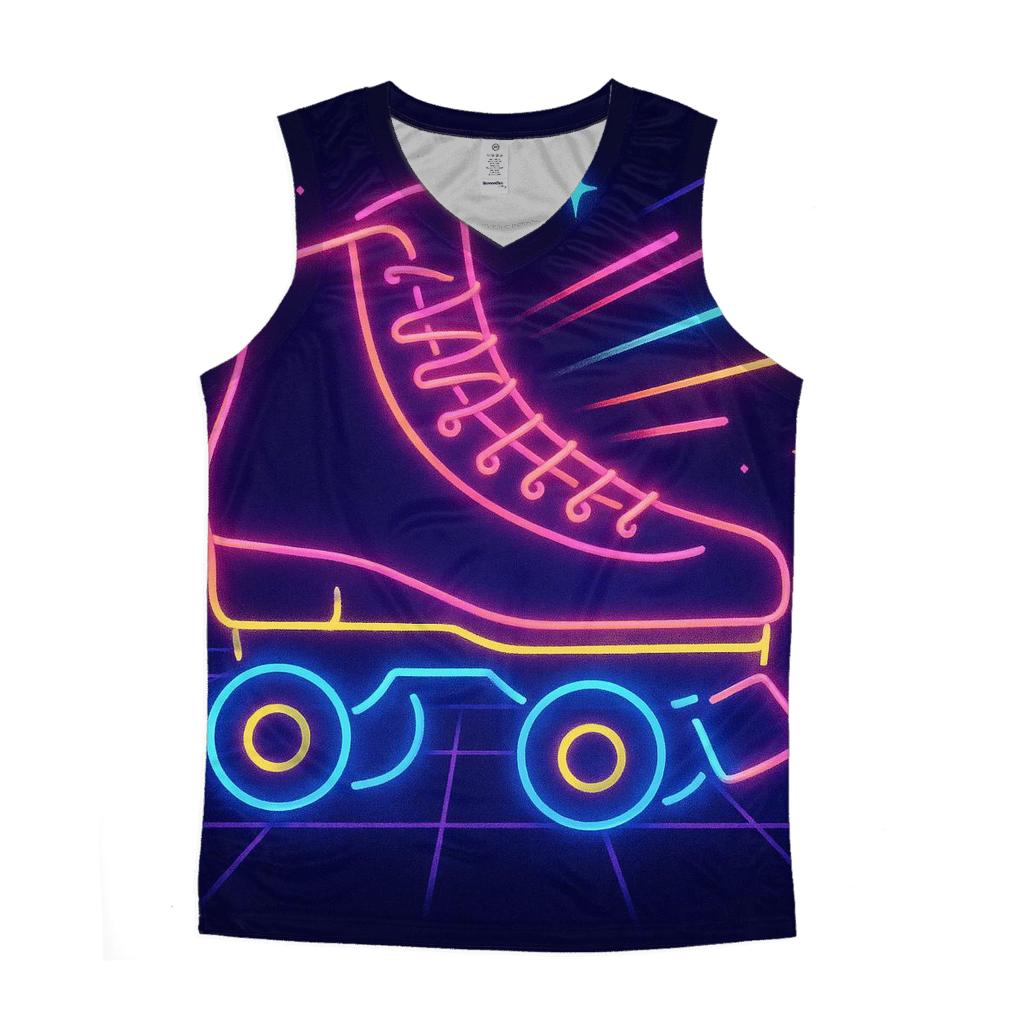 Neon Roller Disco Vibes cotton sleeveless tops