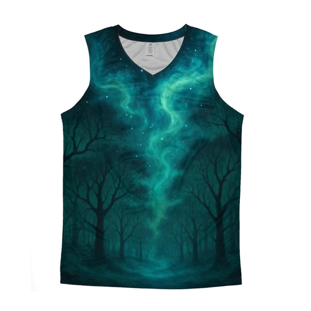 Celestial Forest Symphony graphic print tank tops