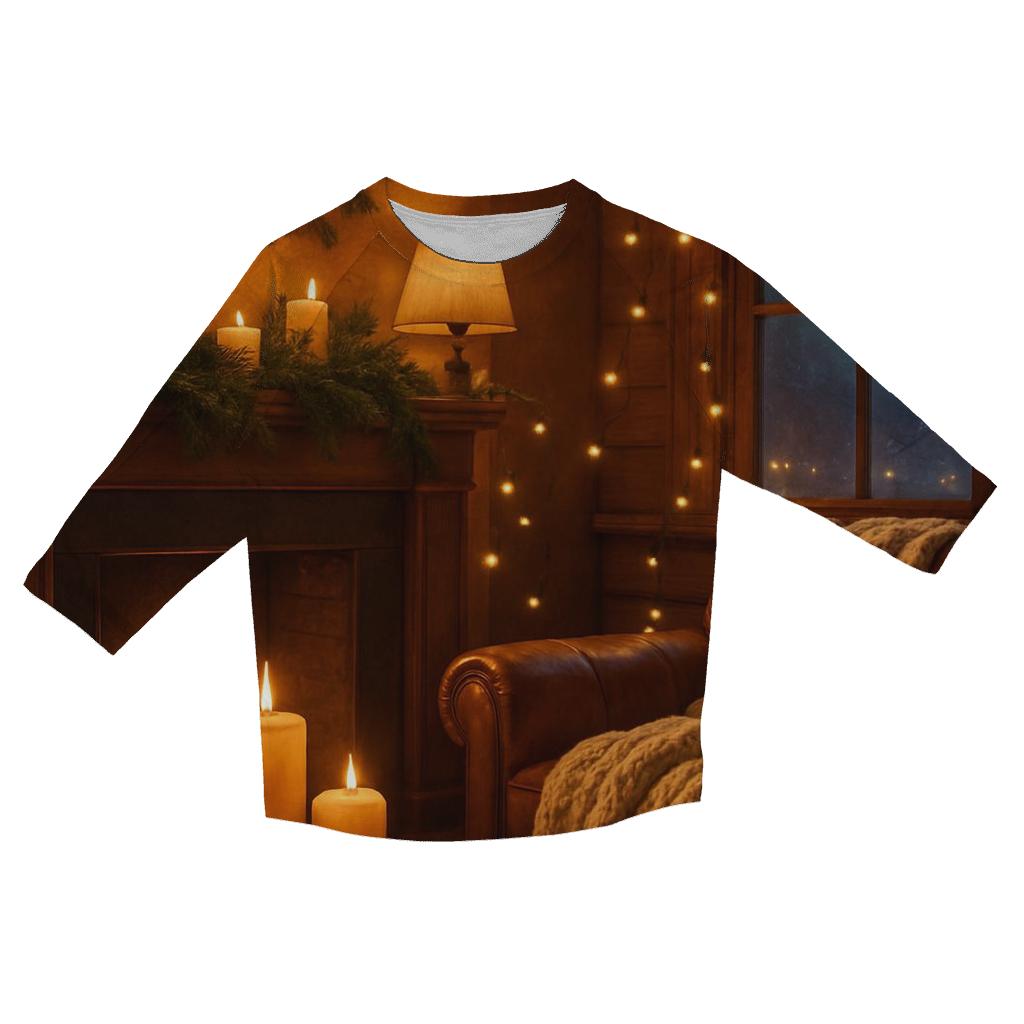 Starlit Yule Hearth casual three quarter sleeve shirts
