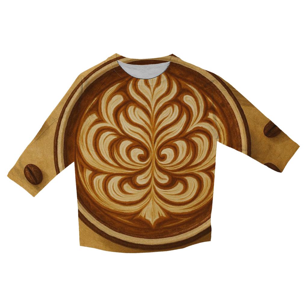 Latte Mandala Bloom designer 3/4 sleeve blouses