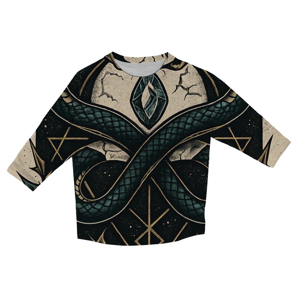 Serpent Mirror Ouroboros custom 3/4 sleeve shirts
