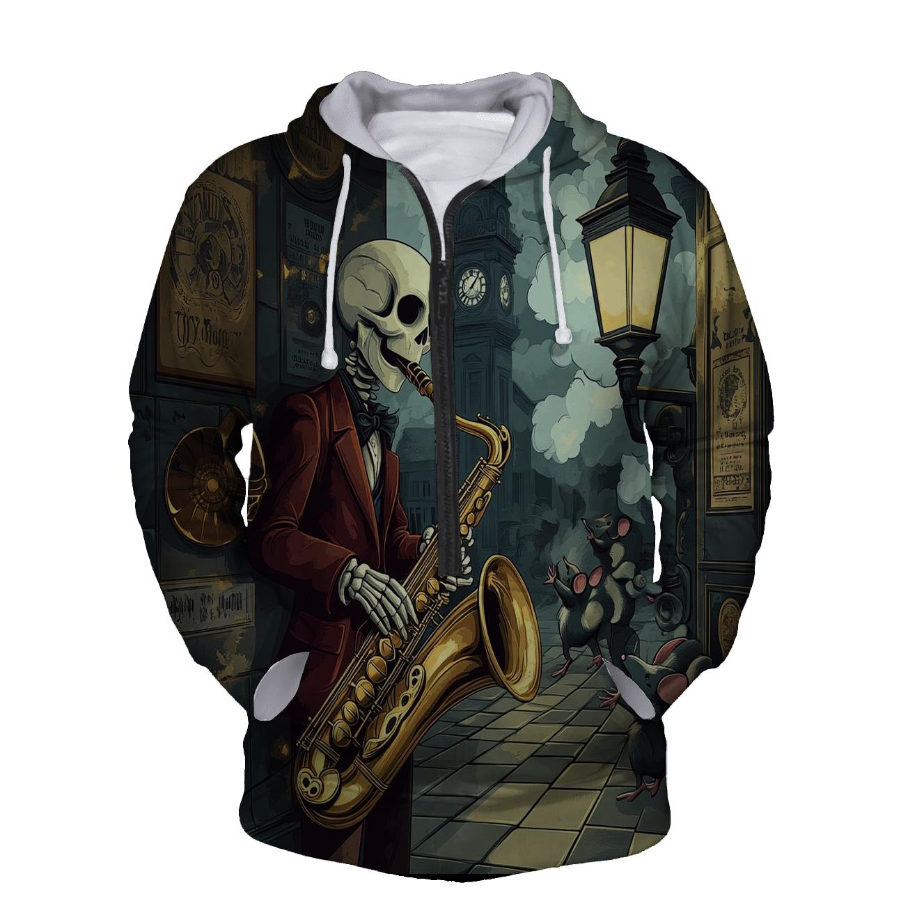Clockwork Skeleton Street Music hoodie designs