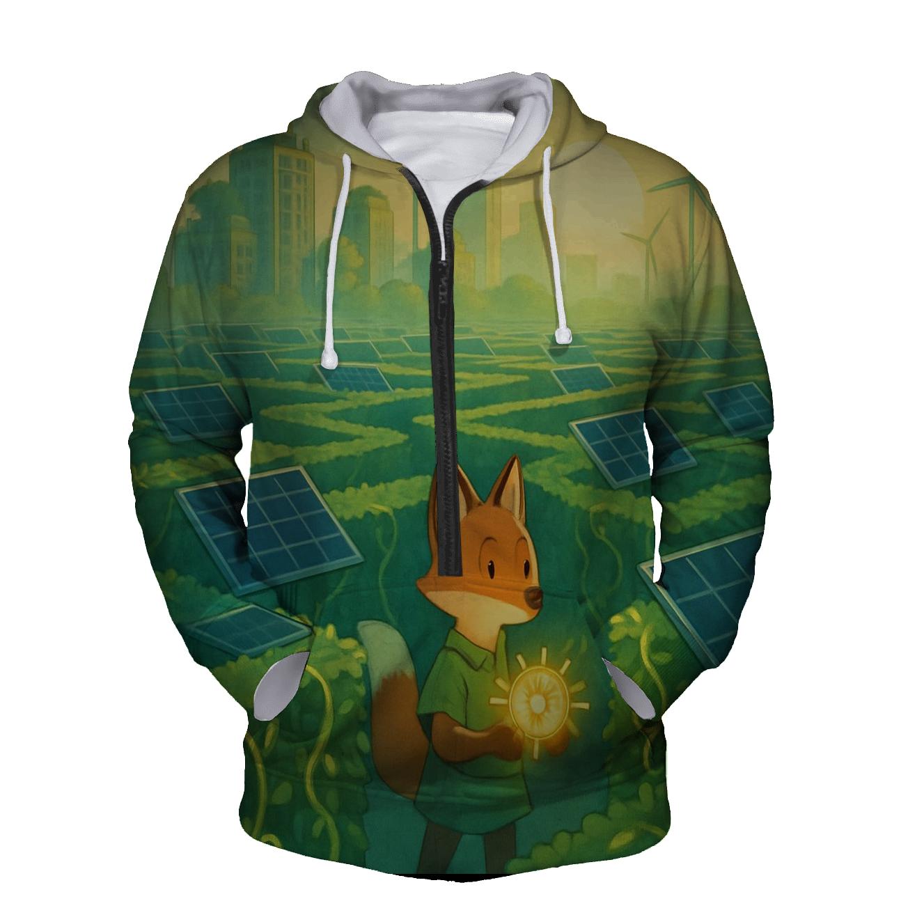 Solarpunk Hedge Maze lightweight hoodies