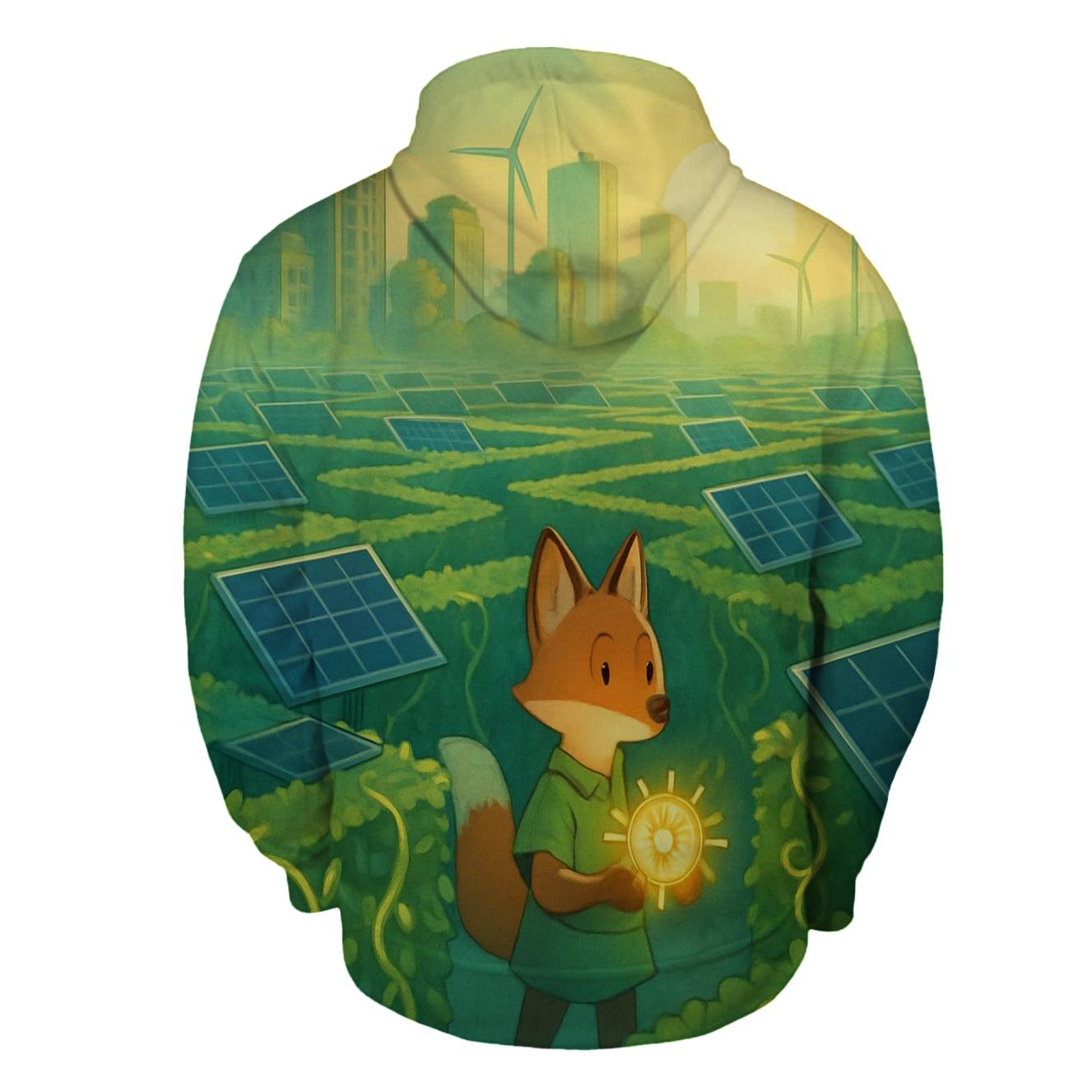 Solarpunk Hedge Maze lightweight hoodies