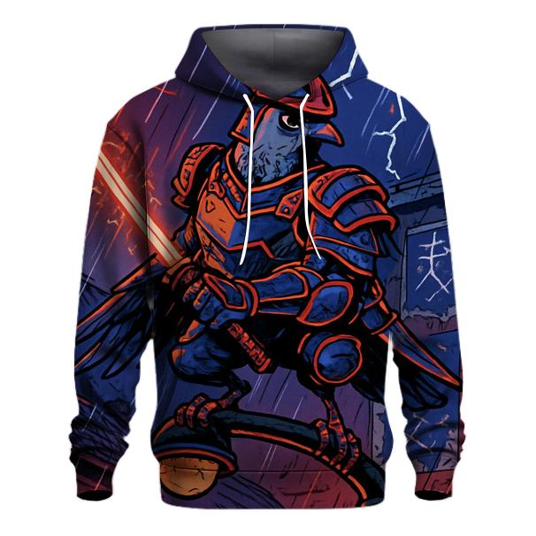 Electric Samurai Pigeon printed hoodies