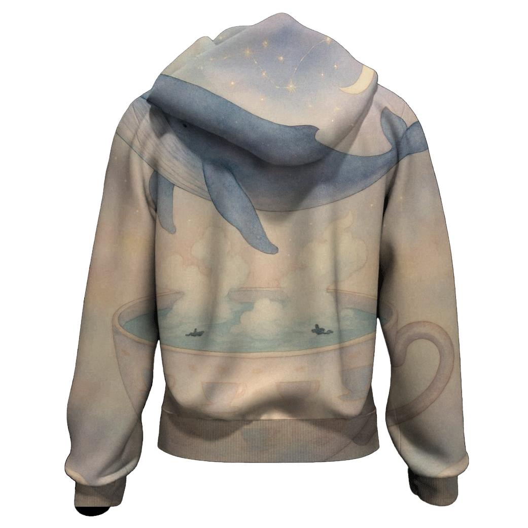 Moonlit Tea Whale custom hoodies