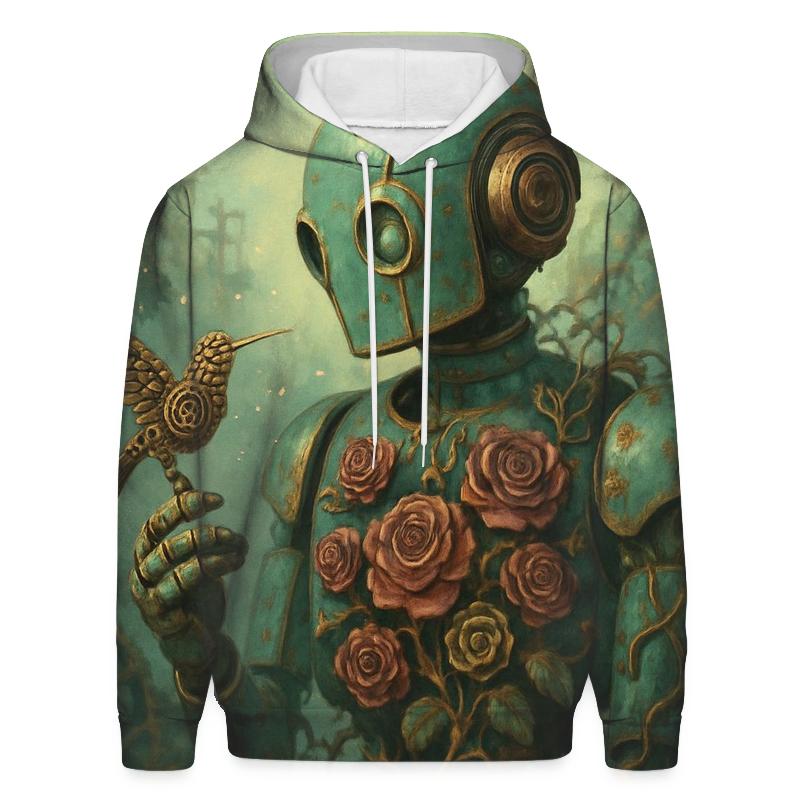 Random Blooming Robot printed hoodies