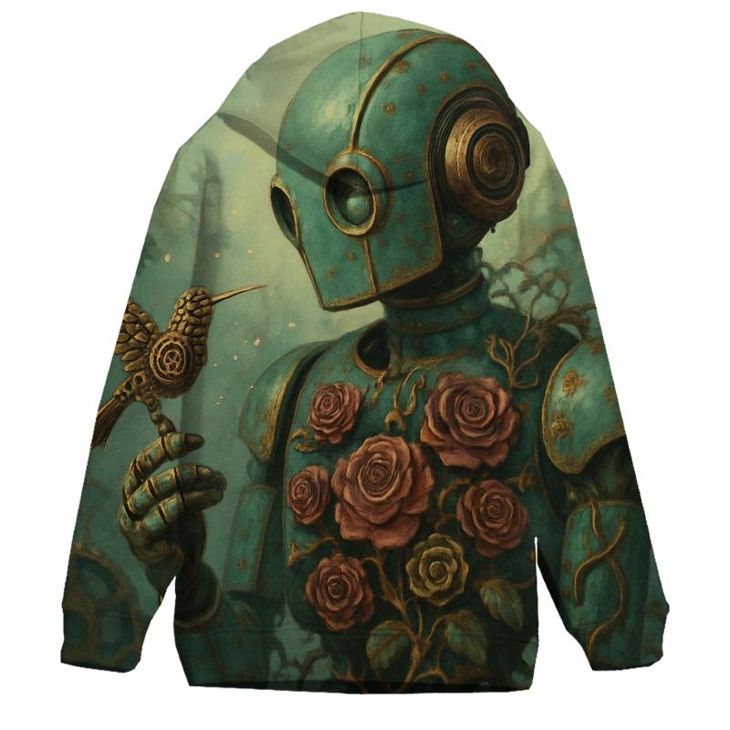 Random Blooming Robot printed hoodies