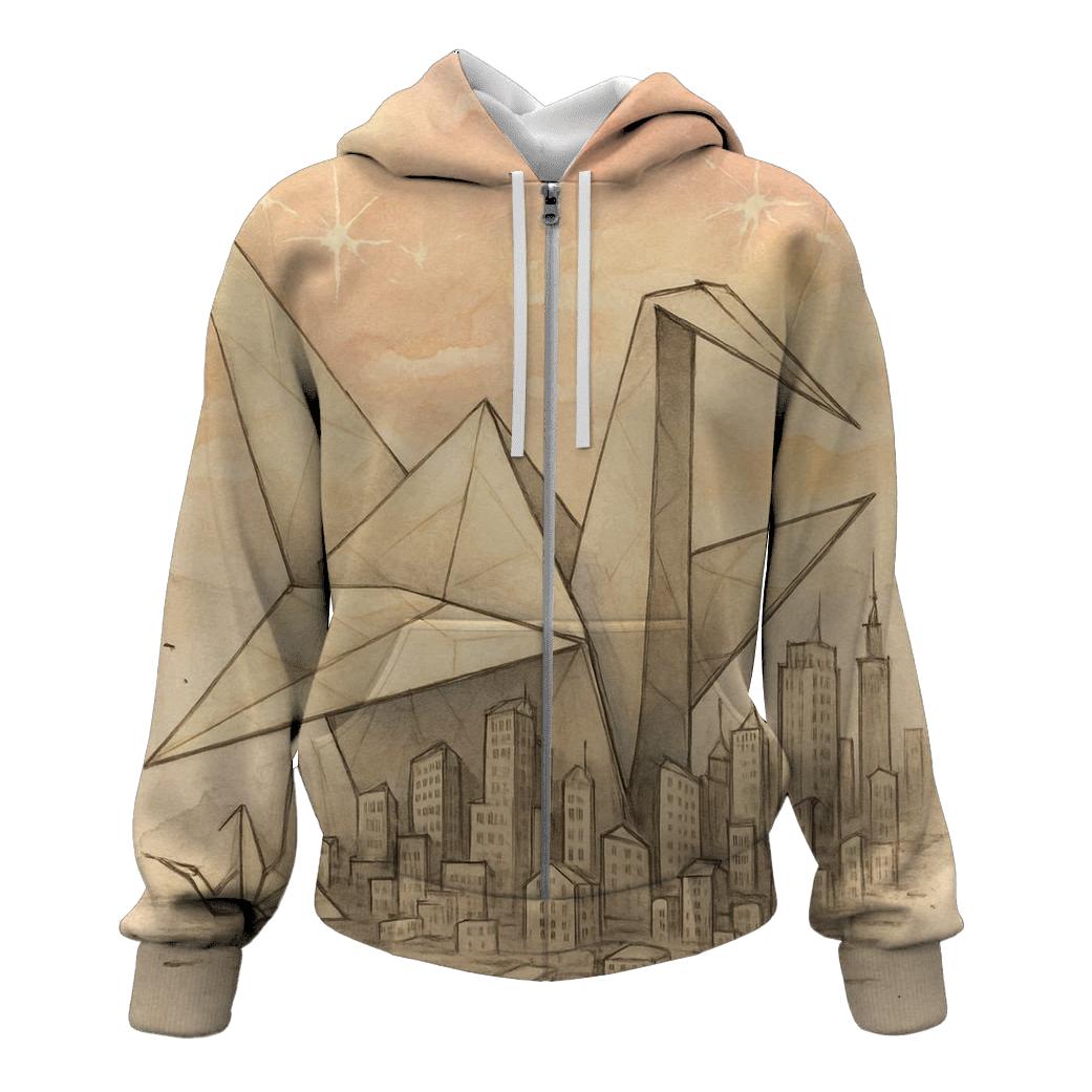 Paper Crane Skyline pullover hoodies