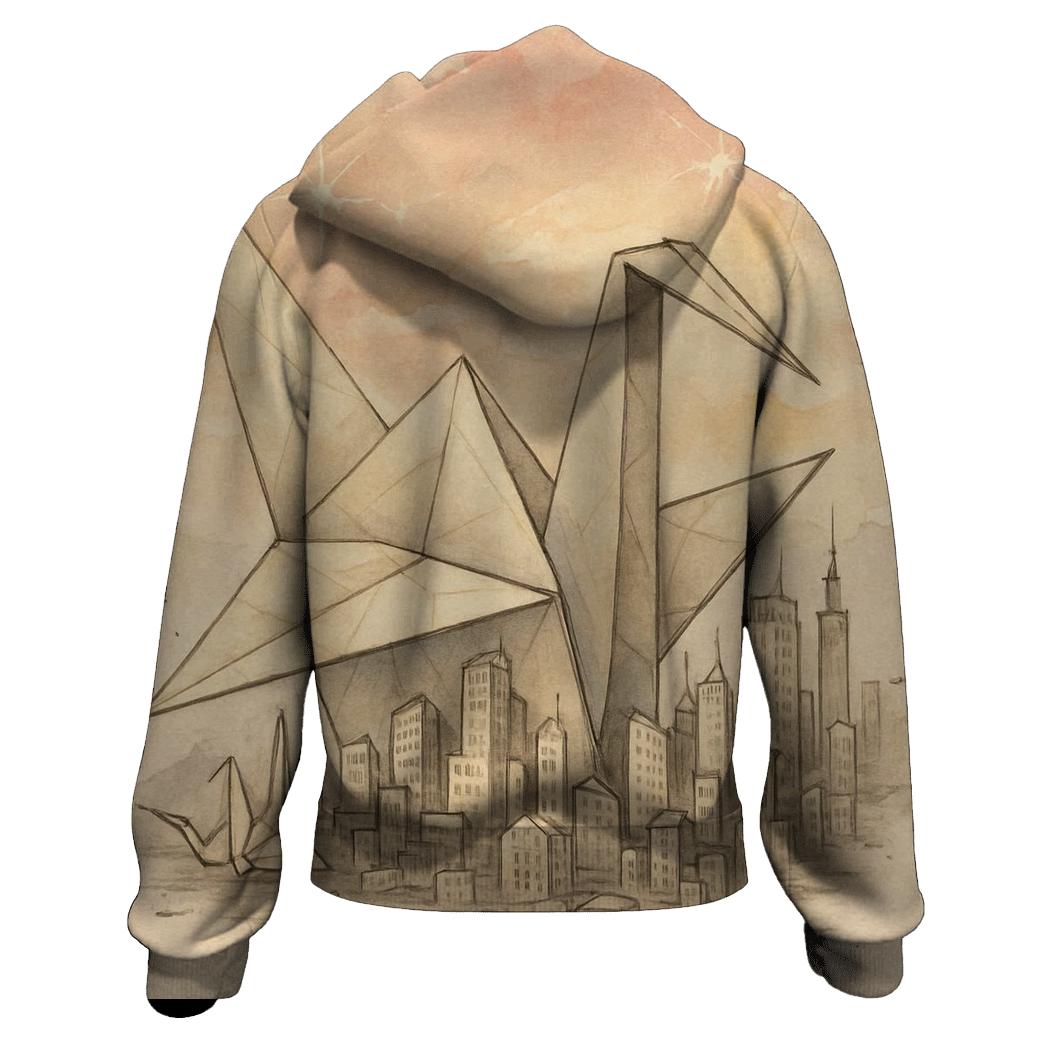 Paper Crane Skyline pullover hoodies