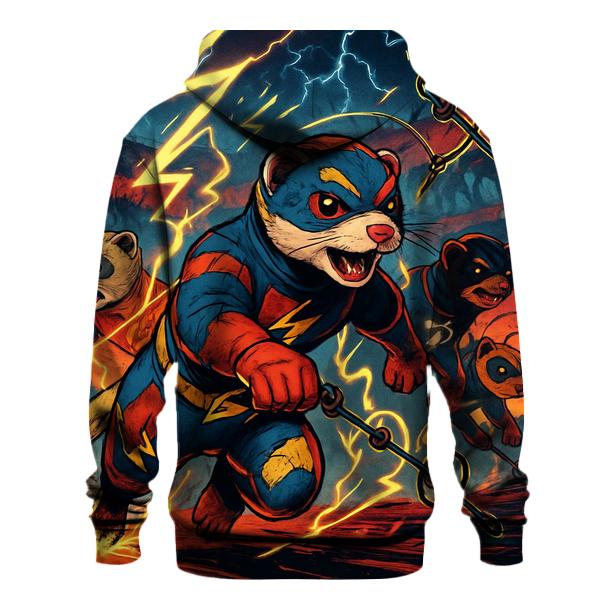 Thunderbolt Ferret League embroidered hoodies