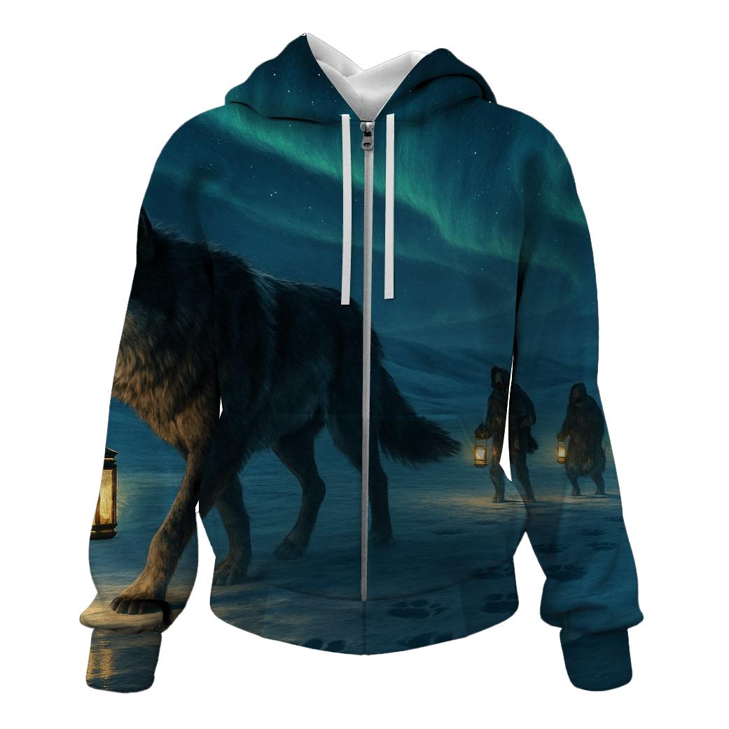 Frostbound Wolf Caravan custom hoodies