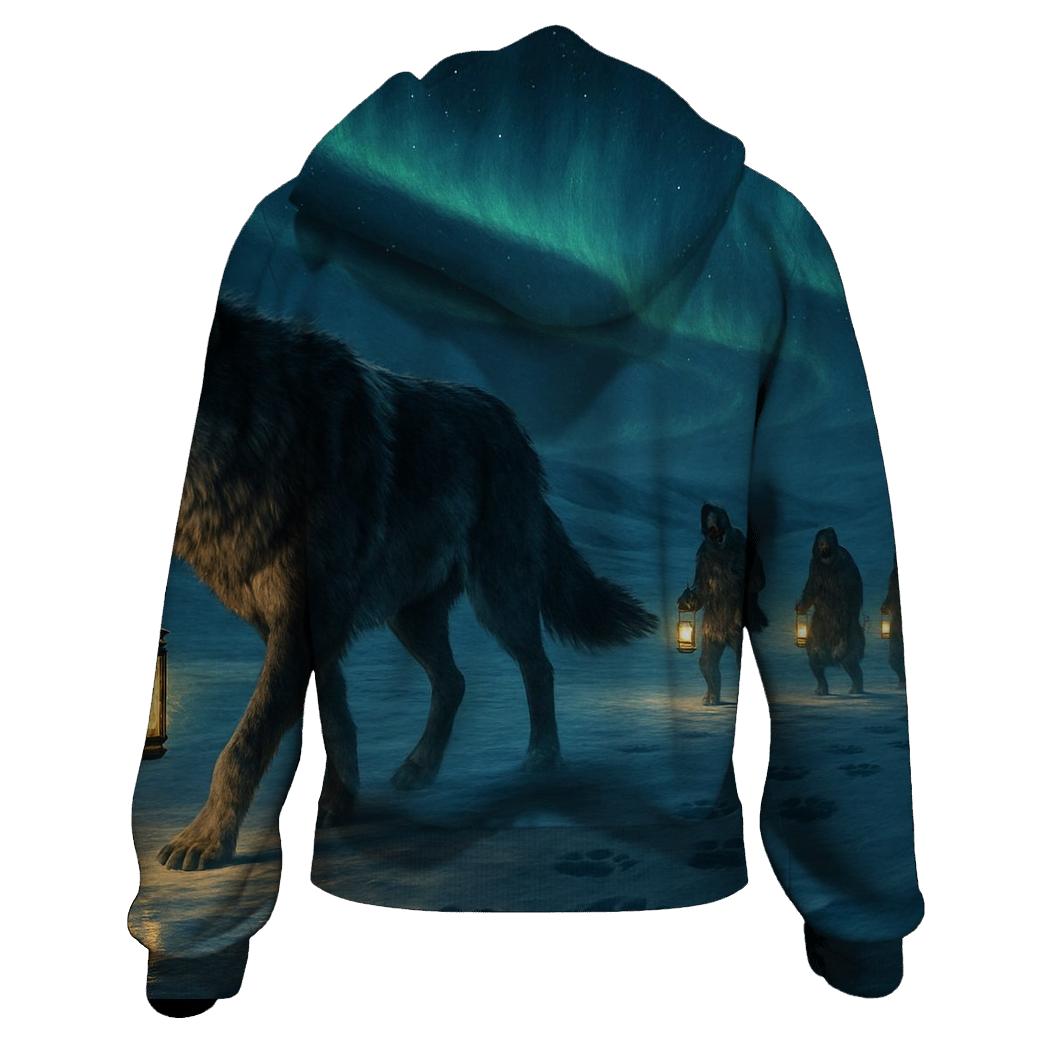 Frostbound Wolf Caravan custom hoodies