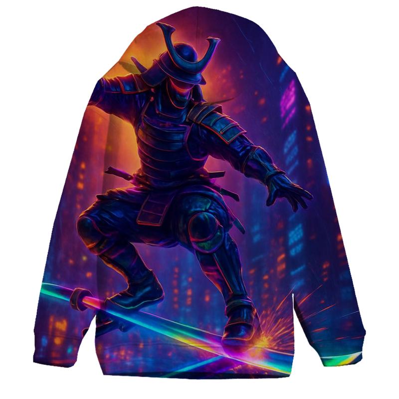 Random Neon Samurai Skate designer hoodies
