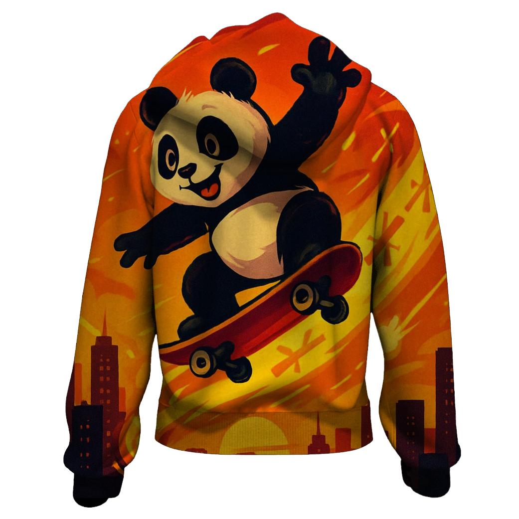 Solar Flare Skate Panda embroidered hoodies