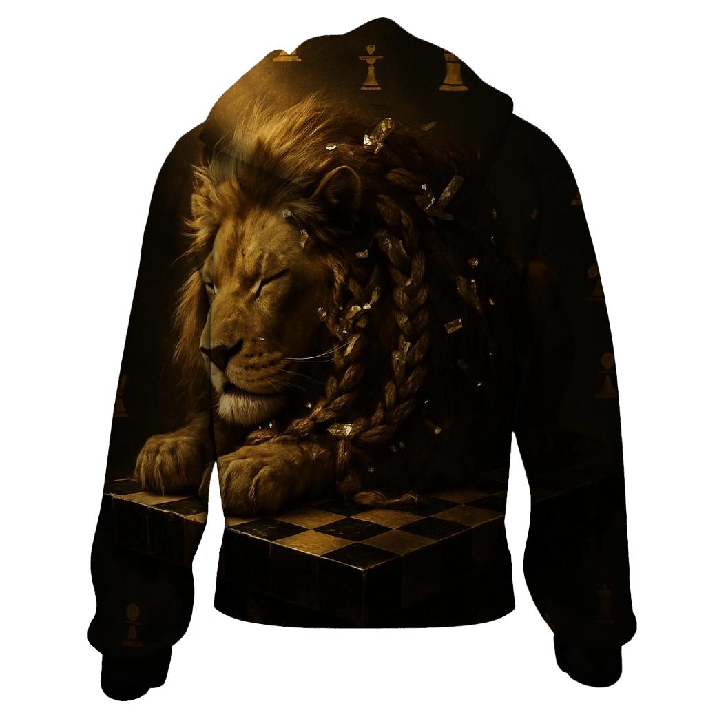 Gilded Chessboard Lion premium hoodies