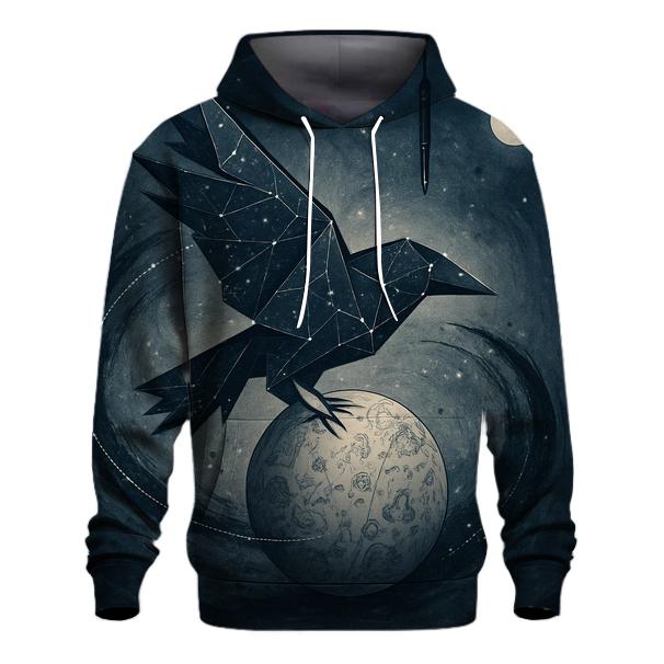 Orbiting Origami Raven heavyweight hoodies