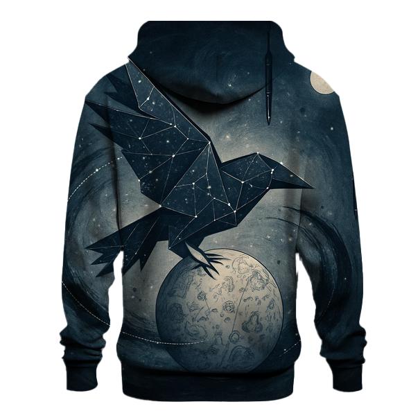 Orbiting Origami Raven heavyweight hoodies