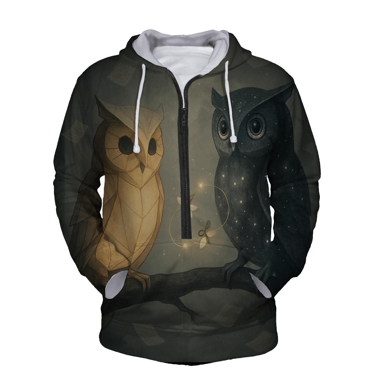 Binary Lantern Owl pullover hoodies