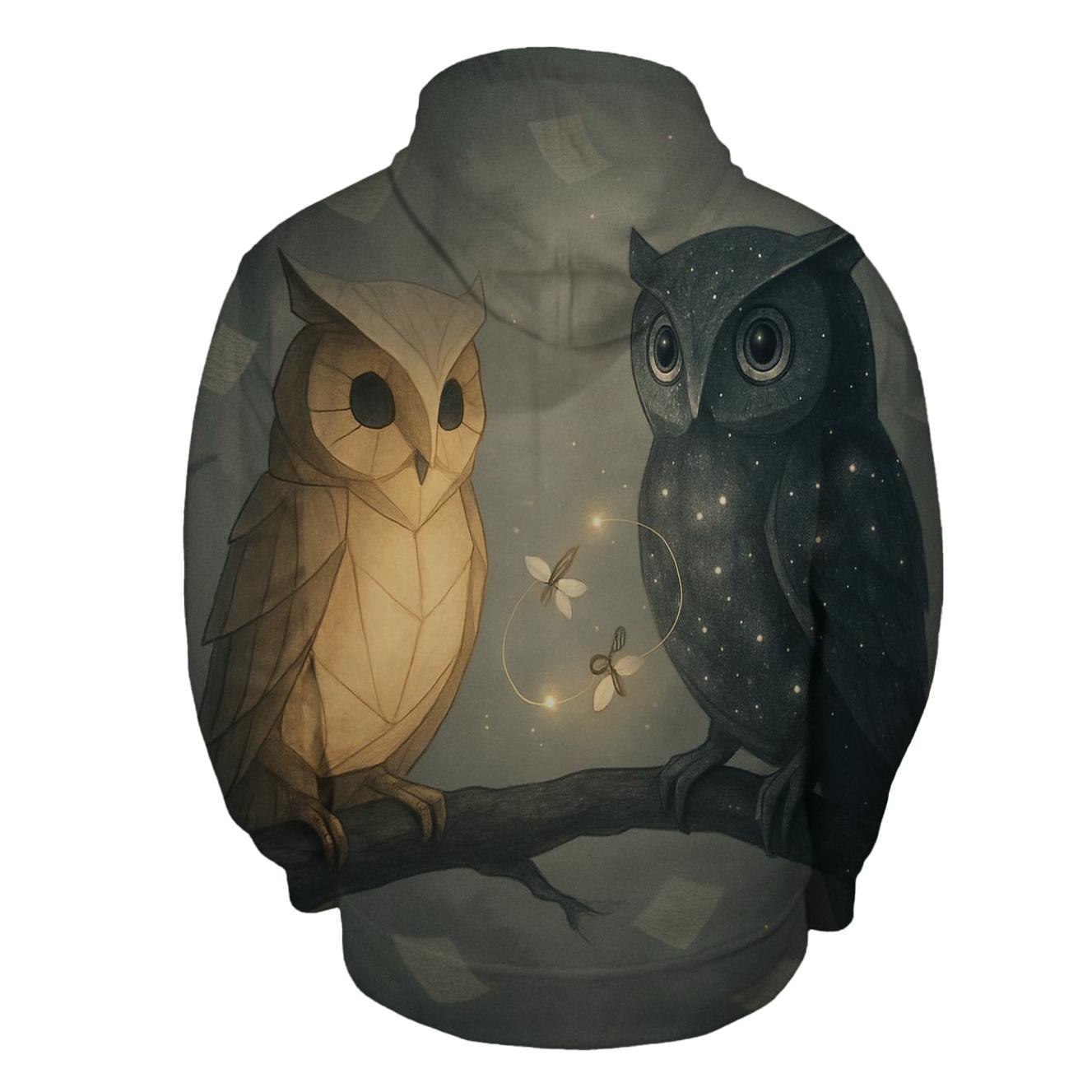 Binary Lantern Owl pullover hoodies