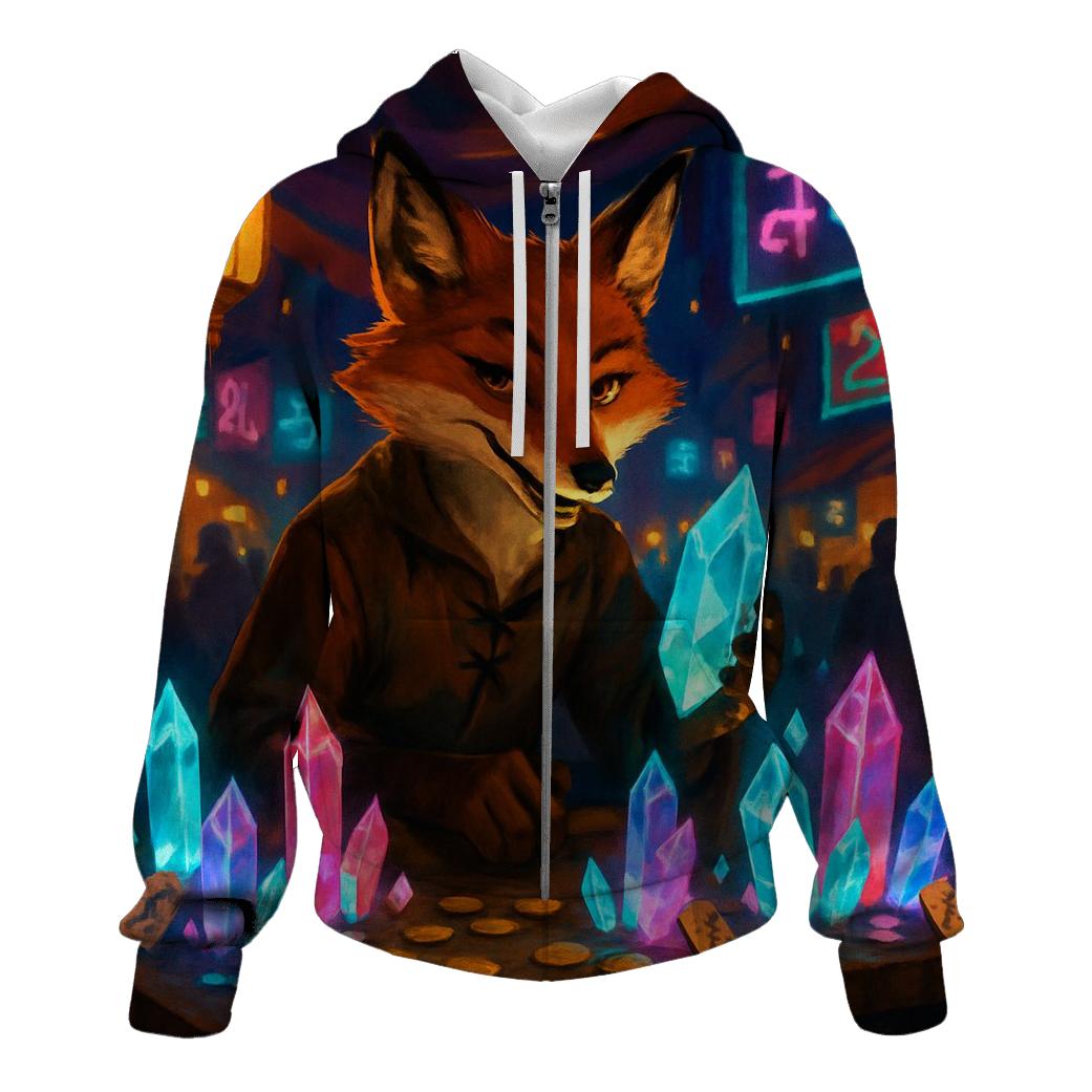 Crystal Bazaar Fox graphic hoodies