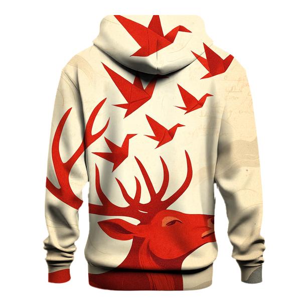 Crimson Paper Crane Elk hoodies fashion