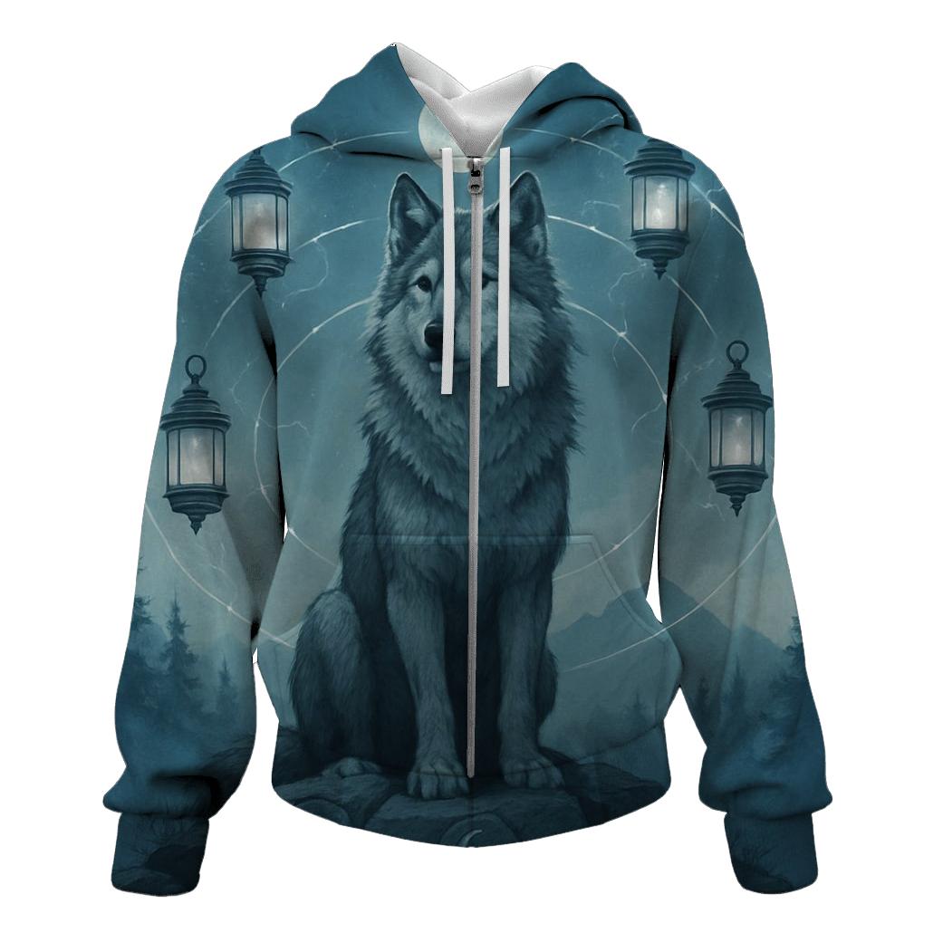 Orbiting Lantern Wolf hoodie designs