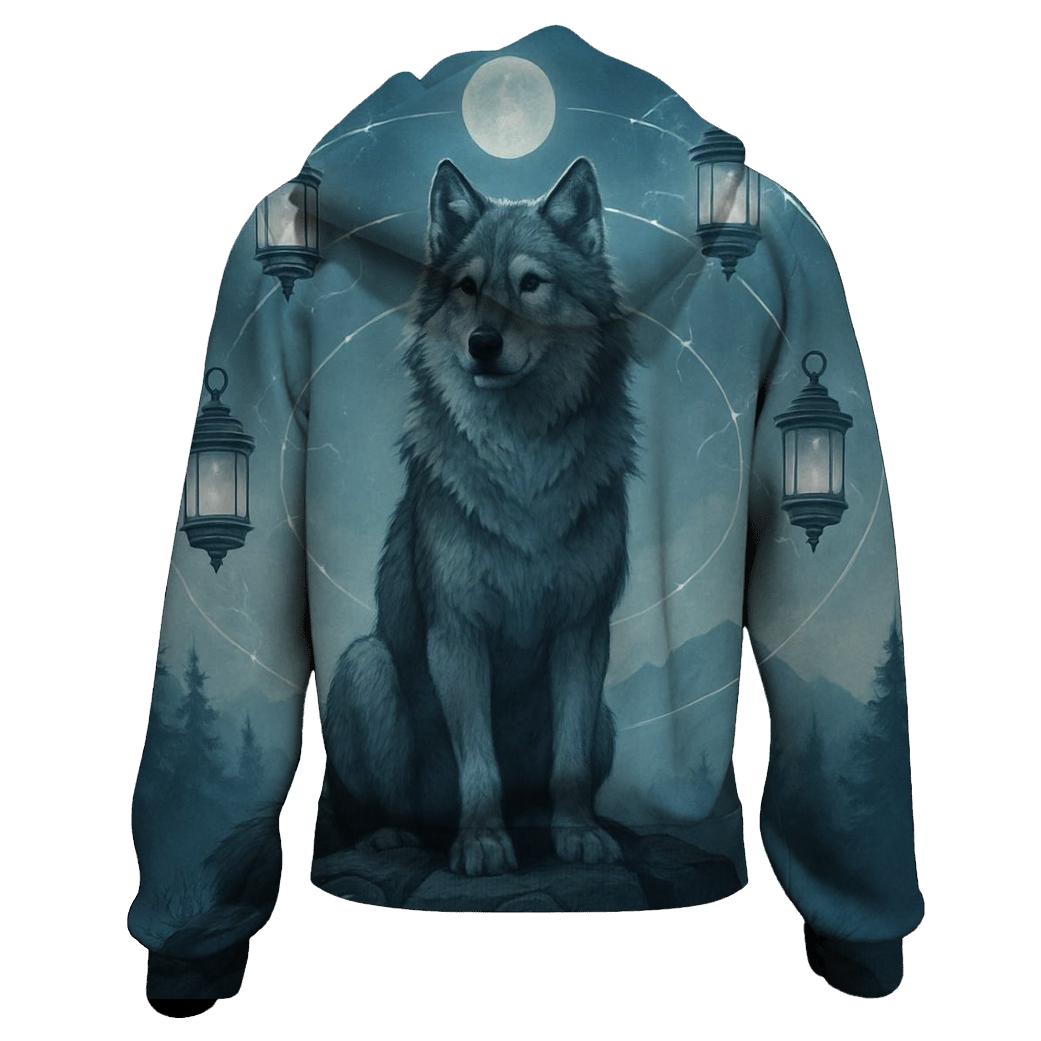 Orbiting Lantern Wolf hoodie designs