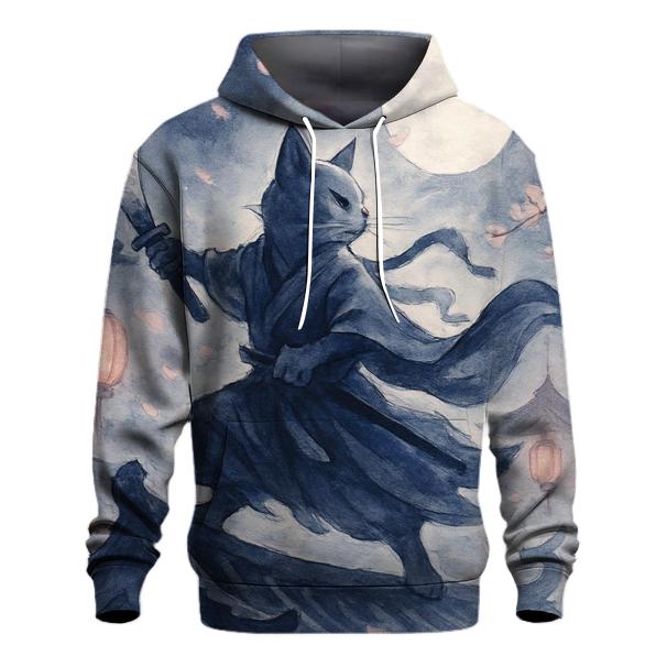 Samurai Moon Sentinel printed hoodies