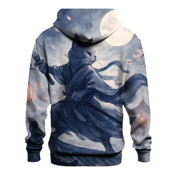 Samurai Moon Sentinel printed hoodies