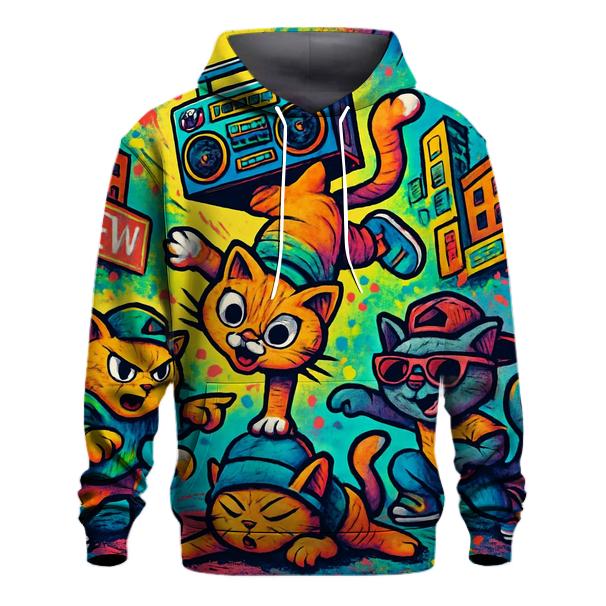 Graffiti Groove Cats graphic hoodies