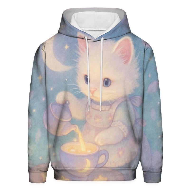 Moonbeam Tea Party Cat lightweight hoodies