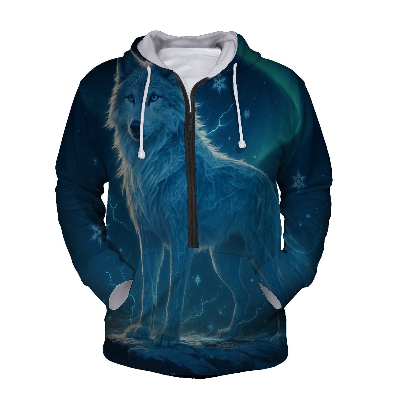 Luminous Wolf Sentinel lightweight hoodies
