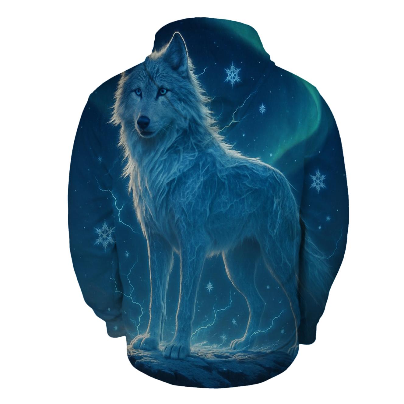 Luminous Wolf Sentinel lightweight hoodies