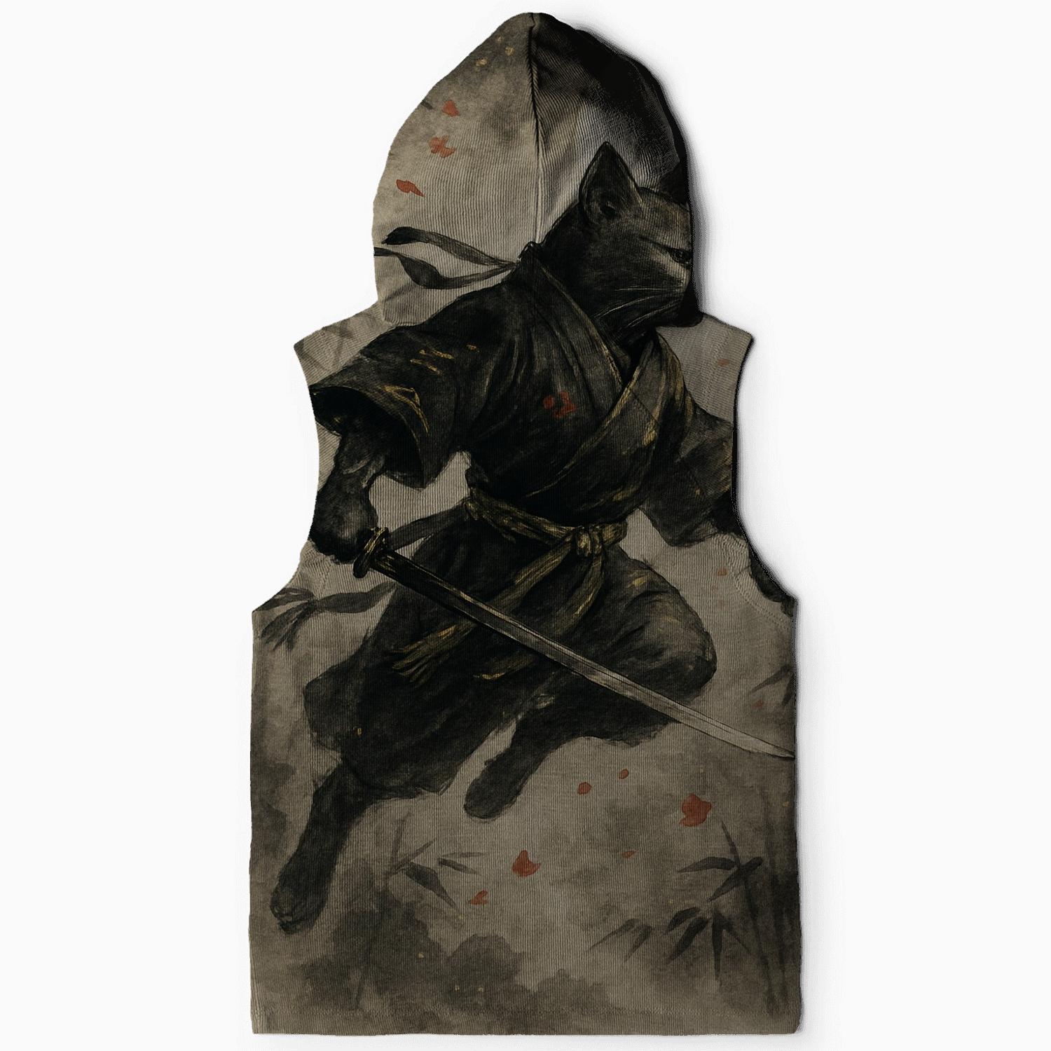 Samurai Moon Cat graphic hoodies