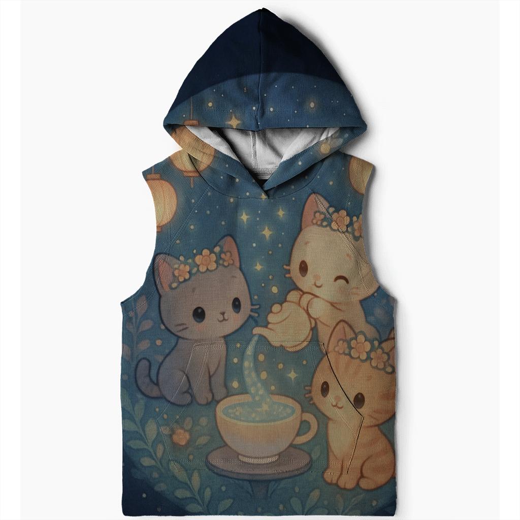 Starlight Tea Party Cats graphic hoodies