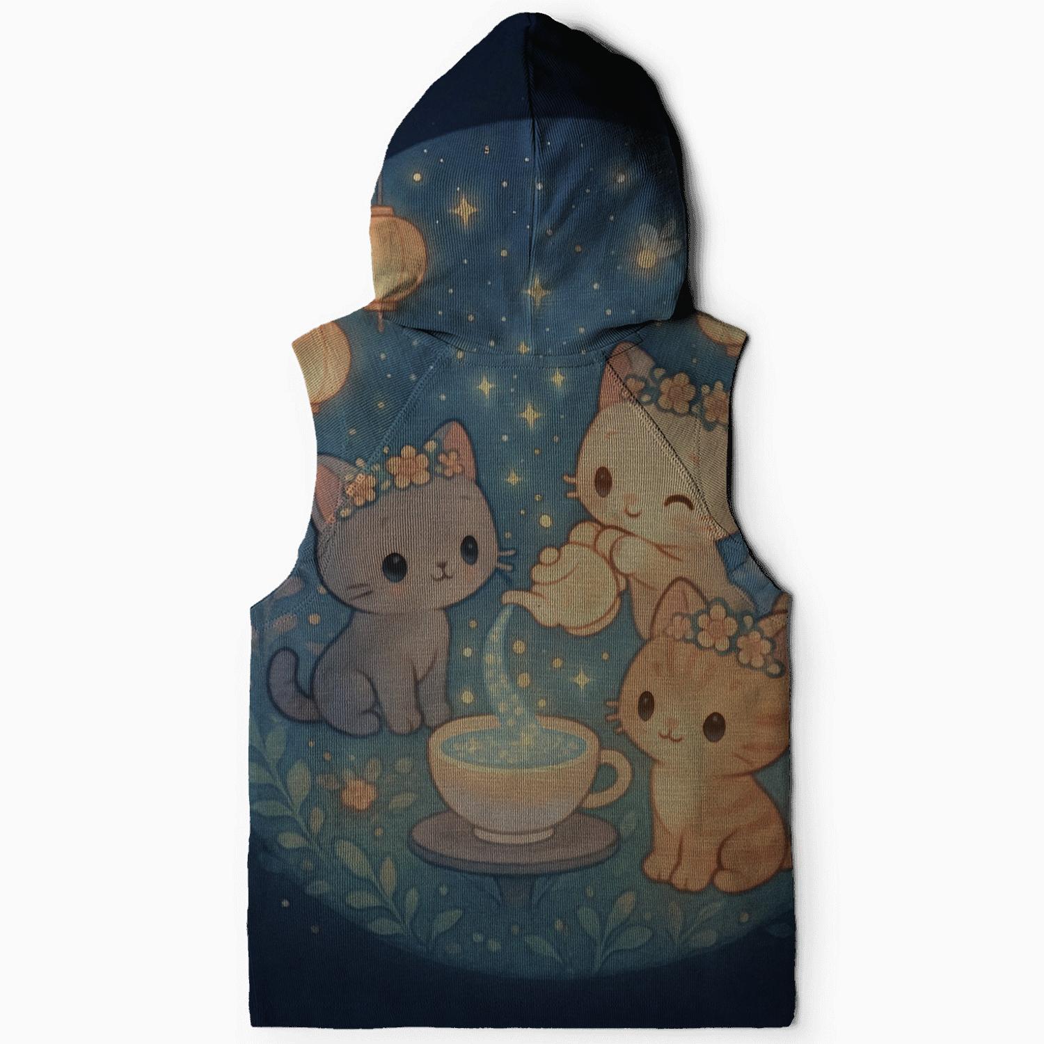 Starlight Tea Party Cats graphic hoodies
