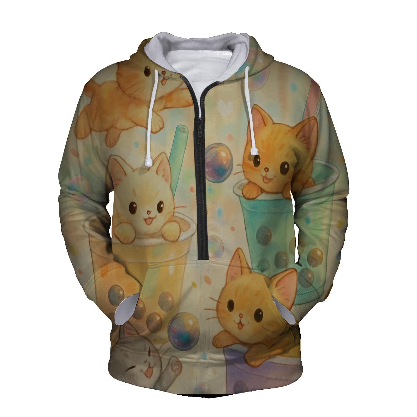 Bubble Tea Kittens lightweight hoodies