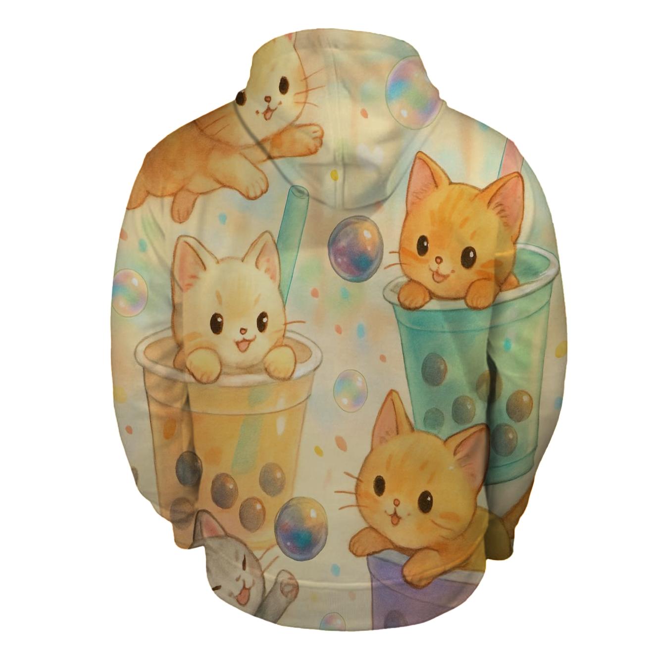 Bubble Tea Kittens lightweight hoodies