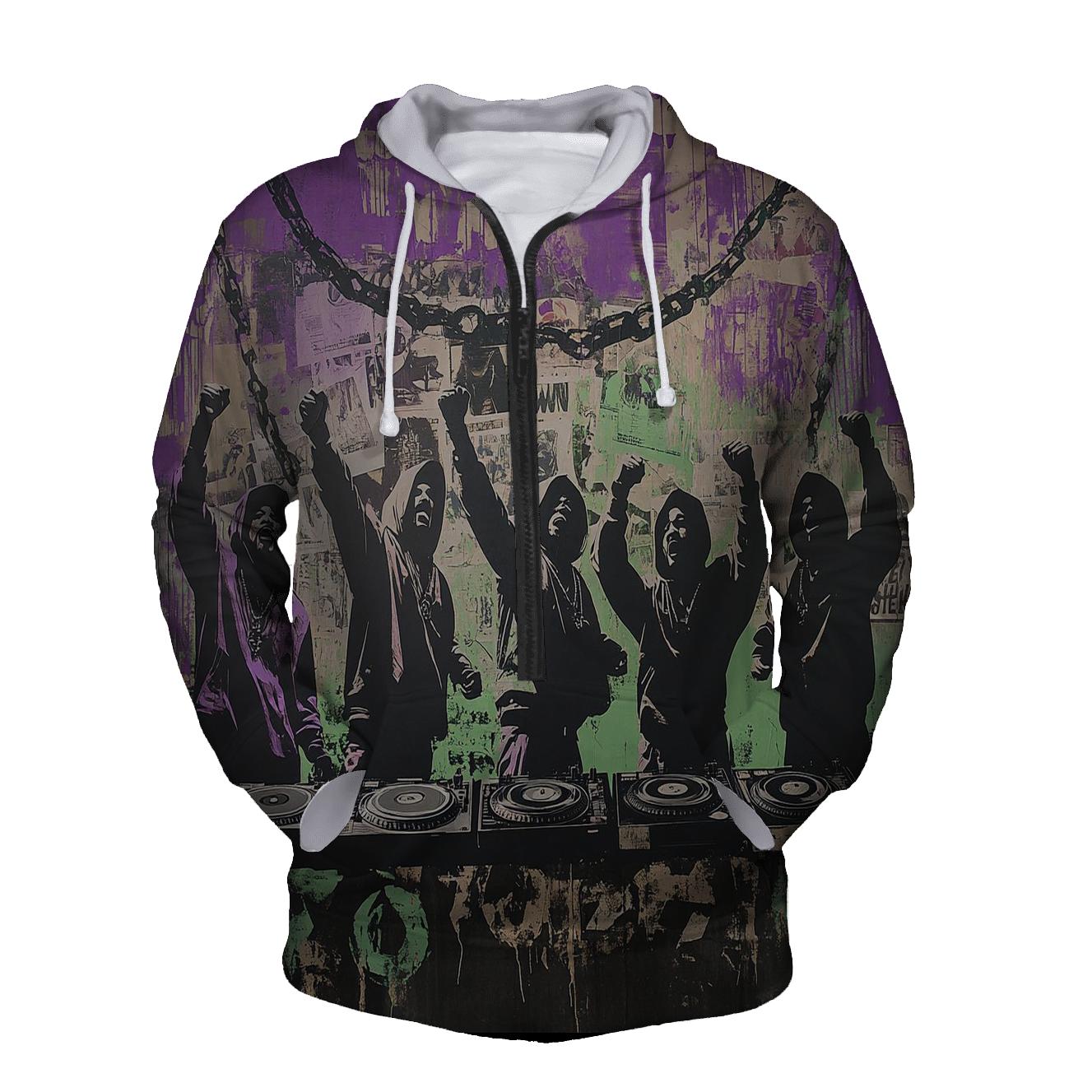 Shaolin Cipher Collage zip-up hoodies
